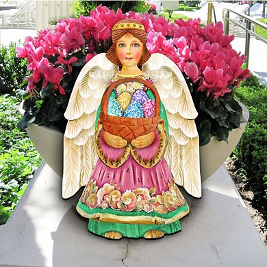 Easter Angel Easter 24-Inch Handcrafted Wooden Door Decor by G. DeBrekht - Spring Decor