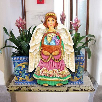 Easter Angel Easter 24-Inch Handcrafted Wooden Door Decor by G. DeBrekht - Spring Decor