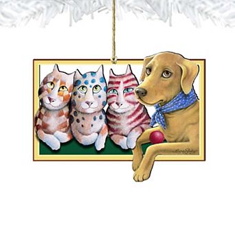 Set of 2 - The Dog Wooden Holiday Ornaments Pets by Laura Seeley - Pets Dog and Cats Decor