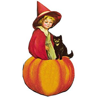 Pumpkin Fairy Halloween 24-Inch Handcrafted Wooden Door Decor by G. DeBrekht - Thanksgiving Decor