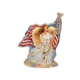 American Freedom Angel Holiday 24-Inch Door Decor by D. Gelsinger - Patriotic Christmas Decor