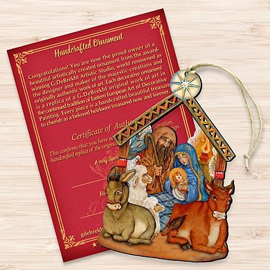 Set of 2 - Nativity Christmas Wooden Christmas Ornaments by G. DeBrekht - Nativity Holiday Decor