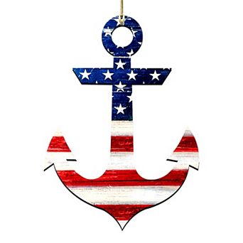 American Anchor 24-Inch Handcrafted Wooden Door Decor by G. DeBrekht - Christmas Decor