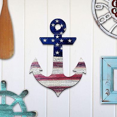 American Anchor 24-Inch Handcrafted Wooden Door Decor by G. DeBrekht - Christmas Decor