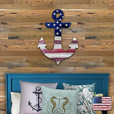 American Anchor 24-Inch Handcrafted Wooden Door Decor by G. DeBrekht - Christmas Decor