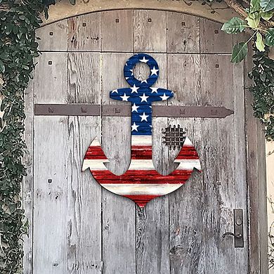 American Anchor 24-Inch Handcrafted Wooden Door Decor by G. DeBrekht - Christmas Decor