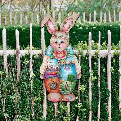 Bella Bunny Easter 24-Inch Handcrafted Wooden Door Decor by J. Mills-Price - Festive Spring Decor