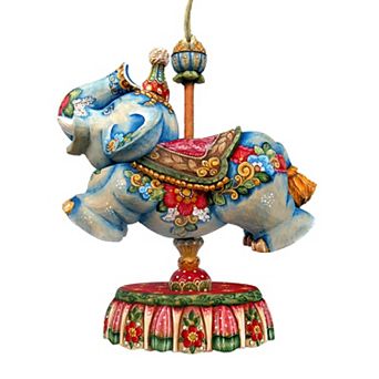 Carousel Elephant Christmas 24-Inch Handcrafted Door Decor by G. DeBrekht - Enchanting Delight Décor