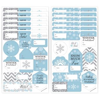 Big Dot Of Happiness Winter Wonderland Party Gift Tag Labels - To And From 120 Stickers