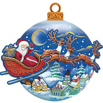 Up Up and Away Santa Sleigh Ball 24-Inch Door Decor by G. DeBrekht - Christmas Decor