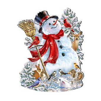 Frosty Forest Friends Christmas 24-Inch Door Decor by D. Gelsinger - Santa Snowman Decor