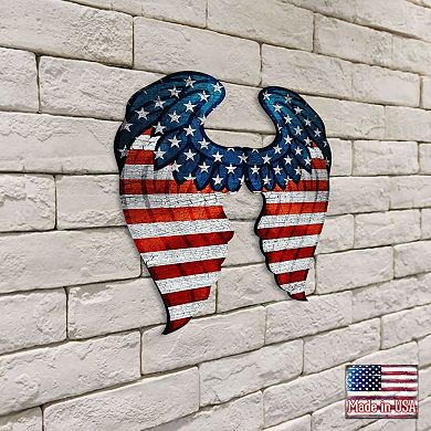 USA Wings Holiday 24" Wooden Door Decor by G. DeBrekht Handcrafted American Christmas Decor