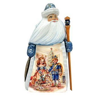 Clara And Nutcracker Prince Santa Wood Carved Figurine By G. Debrekht