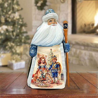 Clara And Nutcracker Prince Santa Wood Carved Figurine By G. Debrekht