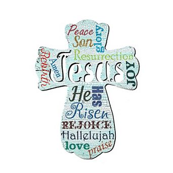 Jesus Cross Easter 24-Inch Handcrafted Wooden Door Decor by G. DeBrekht Spring Decor