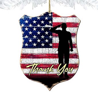 Set of 2 - Shield of Appreciation Wooden Holiday Ornaments by G. DeBrekht - International Decor