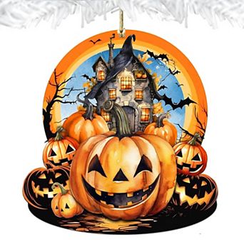 Haunted House Wooden Holiday Ornaments by G.DeBrekht - Halloween Decor