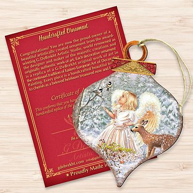 Set of 2 - Sweet Christmas Blessings Wooden Christmas Ornaments by Gelsinger - Nativity Holiday Decor