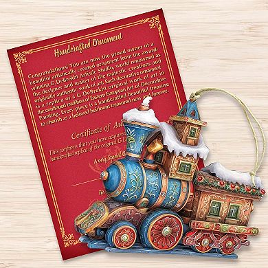 Christmas Train Wooden Christmas Ornaments by G. Debrekht - Christmas Decor