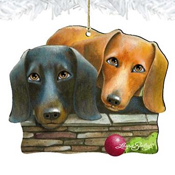 Set of 2 - Where Is the Ball Wooden Holiday Ornaments Pets by Laura Seeley - Pets Dog and Cats Decor