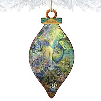 Set of 2 - Mer Fairy Wooden Christmas Ornaments by Josephine Wall - Christmas Decor