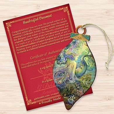 Set of 2 - Mer Fairy Wooden Christmas Ornaments by Josephine Wall - Christmas Decor