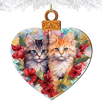 Cute Kittens Wooden Holiday Ornaments by G. Debrekht - Pets Decor