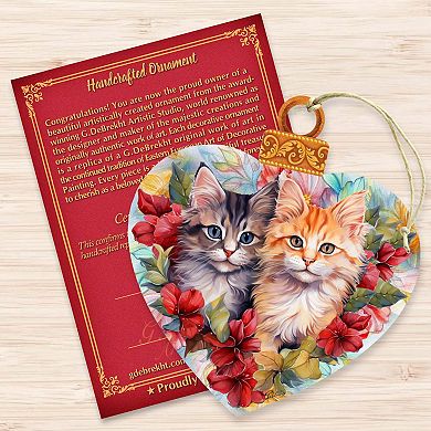 Cute Kittens Wooden Holiday Ornaments by G. Debrekht - Pets Decor