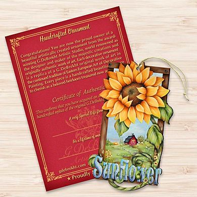 Set of 2 - Sunflower Farms Wooden Holiday Ornaments by J. Mills-Price - Easter Spring Decor