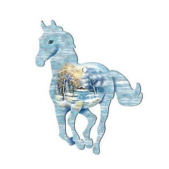 Running Horse Wildlife 24" Wooden Door Decor by G. DeBrekht Handcrafted Holiday Decor
