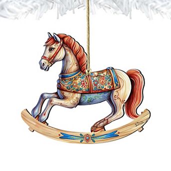 Rocking Horse Wooden Christmas Ornaments by G. Debrekht - Christmas Decor