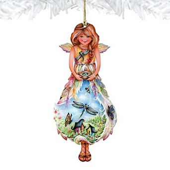 Set of 2 - Spring Fairy Wooden Holiday Ornaments by J. Mills-Price - Easter Spring Decor
