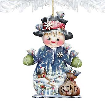 Set of 2 - Freezing Friends (Frosting Sparkle) by J. Mills-Price - Christmas Santa Snowman Decor
