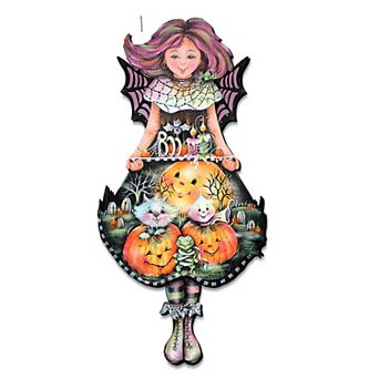 Pumpkin Ferry Halloween 24-Inch Door Decor by J. Mills-Price - Whimsical Thanksgiving Decor