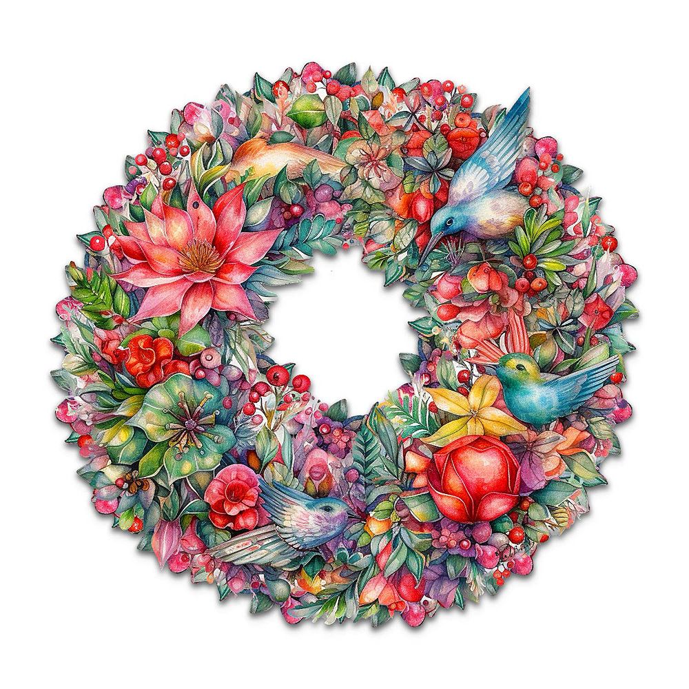 Summer Blooms Wreath 24-Inch Handcrafted Wooden Door Decor by G ...
