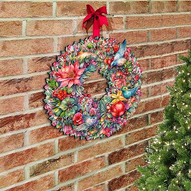 Summer Blooms Wreath Holiday Door Decor by G. Debrekht - Christmas Decor