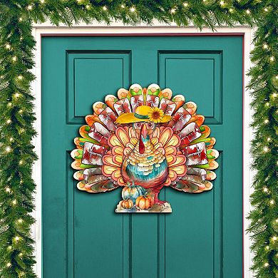 Thanksgiving Turkey Holiday 24-Inch Door Decor by G. Debrekht - Thanksgiving Halloween Decor