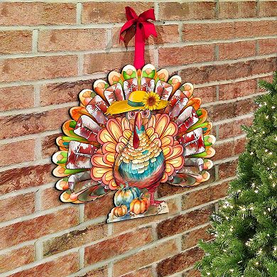 Thanksgiving Turkey Holiday Door Decor  by G. Debrekht - Thanksgiving Halloween Decor