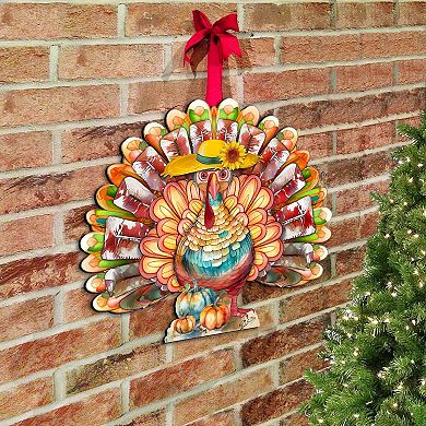 Thanksgiving Turkey Holiday 24-Inch Door Decor by G. Debrekht - Thanksgiving Halloween Decor
