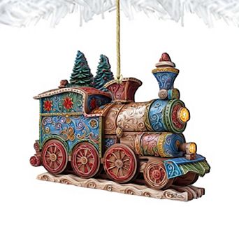 Christmas Train Wooden Christmas Ornaments by G. Debrekht - Christmas Decor