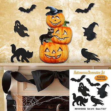 Scary Stacking Pumpkins Halloween 24-Inch Door Decor by G. DeBrekht - Thanksgiving Decor