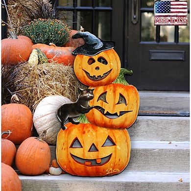 Scary Stacking Pumpkins Halloween 24-Inch Door Decor by G. DeBrekht - Thanksgiving Decor