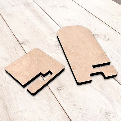 Sophisticated Cats Cell Phone Stand Family Decor Wood Mobile Holder Organizer