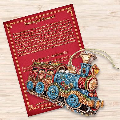 Christmas Train Wooden Christmas Ornaments by G. Debrekht - Christmas Decor