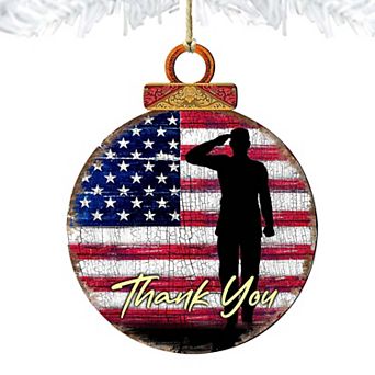 Set of 2 - Veterans Appreciation Wooden Holiday Ornaments by G. DeBrekht - International Decor