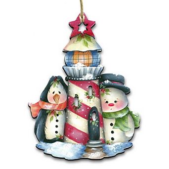 Keepers of The Light 24-Inch Handcrafted Wooden Door Decor by J. Mills-Price - Christmas Decor