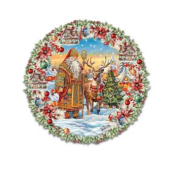 Santa's Magical Cottage Holiday 24-Inch Door Decor by G. Debrekht - Festive Decor