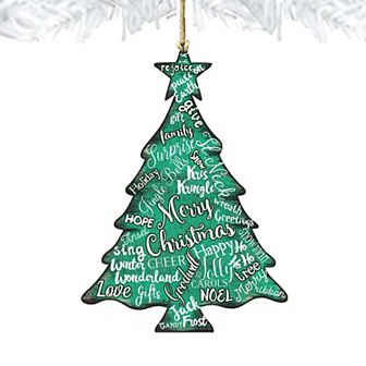 Set of 2 - Merry Christmas Tree Christmas Ornament by G. DeBrekht - Christmas Decor