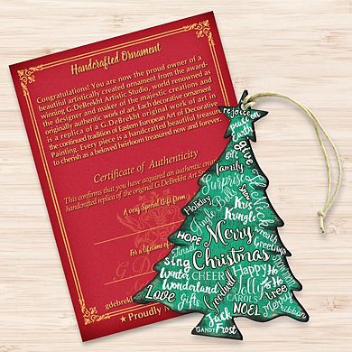 Set of 2 - Merry Christmas Tree Christmas Ornament by G. DeBrekht - Christmas Decor