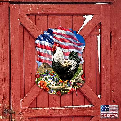 Morning in America 24-Inch Handcrafted Wooden Door Decor by D. Gelsinger - Christmas Decor